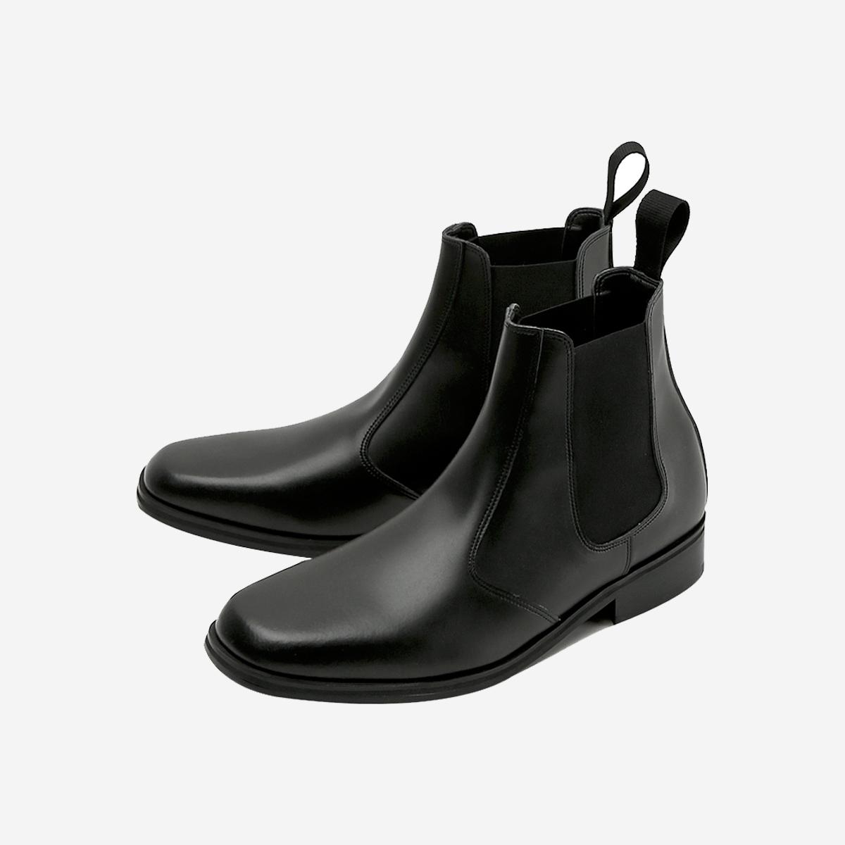 

[CUSTOM ADE] 4cm cowhide square toe Chelsea boots Otis (CR0031), CR0031, 7000008943, Popular Korean Shoes 280