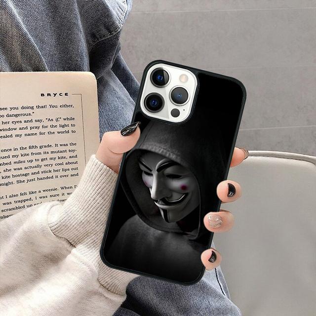 Hacker Anonymous Phone Case Cover for Apple 13 14 11 12 Pro Max Plus  coque fundas Shell