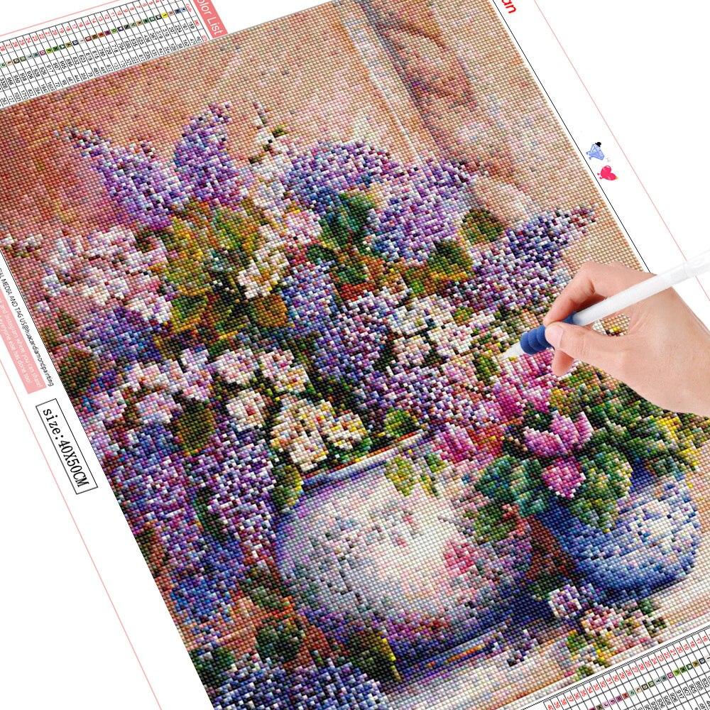 Diamond Embroidery Lily Full Square Round Drill Rhinestone Kit Sale Diamond Art Painting Flower Needlework Decor For Home