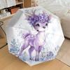 1pc Deer, Flowers Pattern Umbrella Design Automatic Opening and Closing Umbrella, High-quality Travel Umbrella, Lightweight and Portable, -1002121