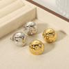 Round Ball Inlaid Diamond Spark Earrings For Women Gold Sliver Color Zirconia Stud