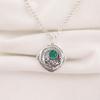 Green Emerald Gemstone Pendant Jewelry, Handmade Gorgeous Silver Pendant , 925 Sterling Silver Jewelry For Wedding Gift