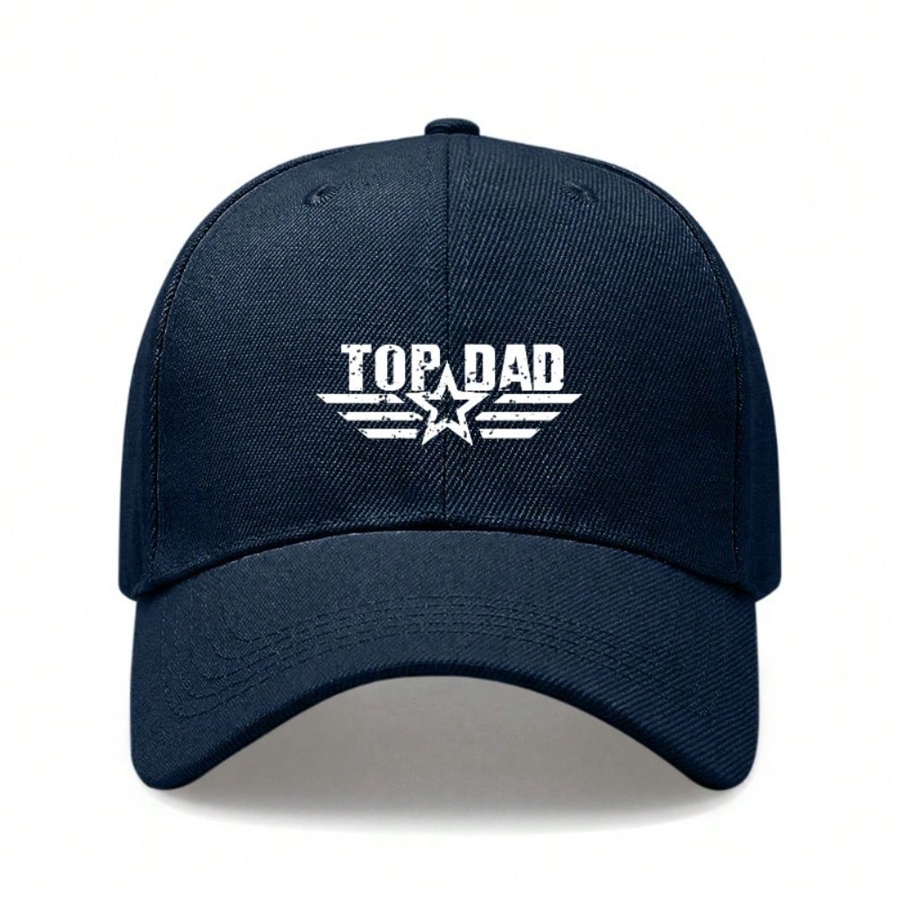 Light Beige Baseball Cap - "TOP DAD" Letter Print Polyester Adjustable Breathable Outdoor Sports Hat Unisex Dad Hat