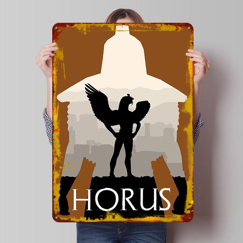 

Mythology Horus Poster Customized Wall Art Vintage Metal Signs Retro Tin Plaque for Man Cave Decoration Bedroom Decorations 7.9x11.8In(20x30cm)