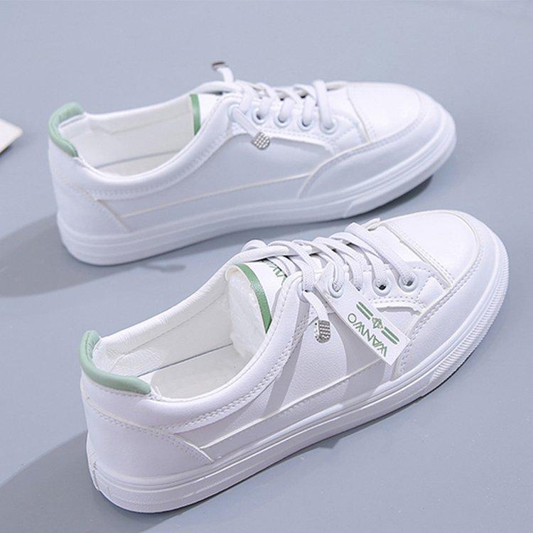 2025 spring new versatile popular leather surface white shoes women's shoes casual flat student board shoes ins sports shoes