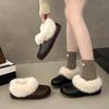 Fashion retro velvet warm and non-slip thick-soled cotton shoes, winter outer wear heightening thickened fluffy girls cotton shoes shoes