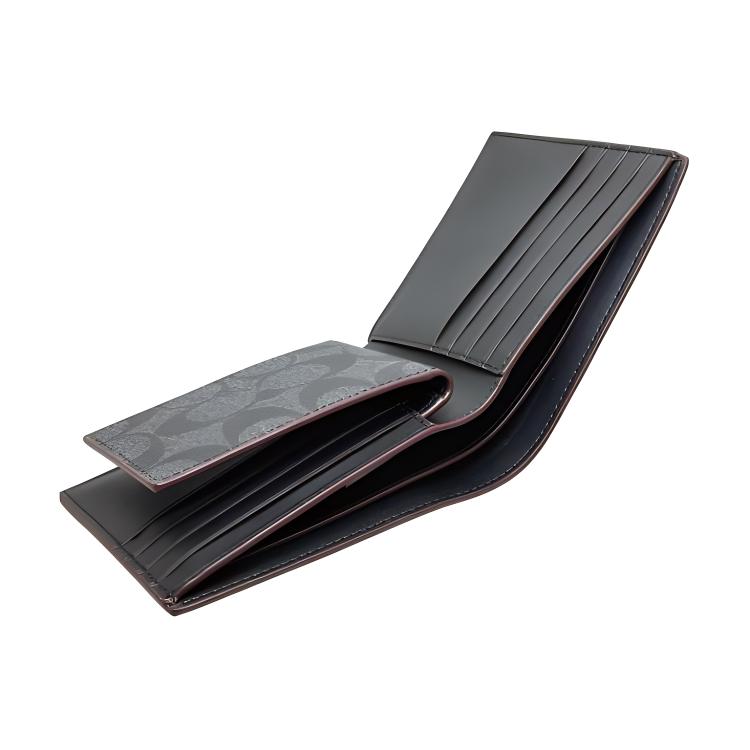 Coach 3 In 1 Wallet 11 Classic Monogram Coated Canvas Set Men Wallets Black CS434-N3A