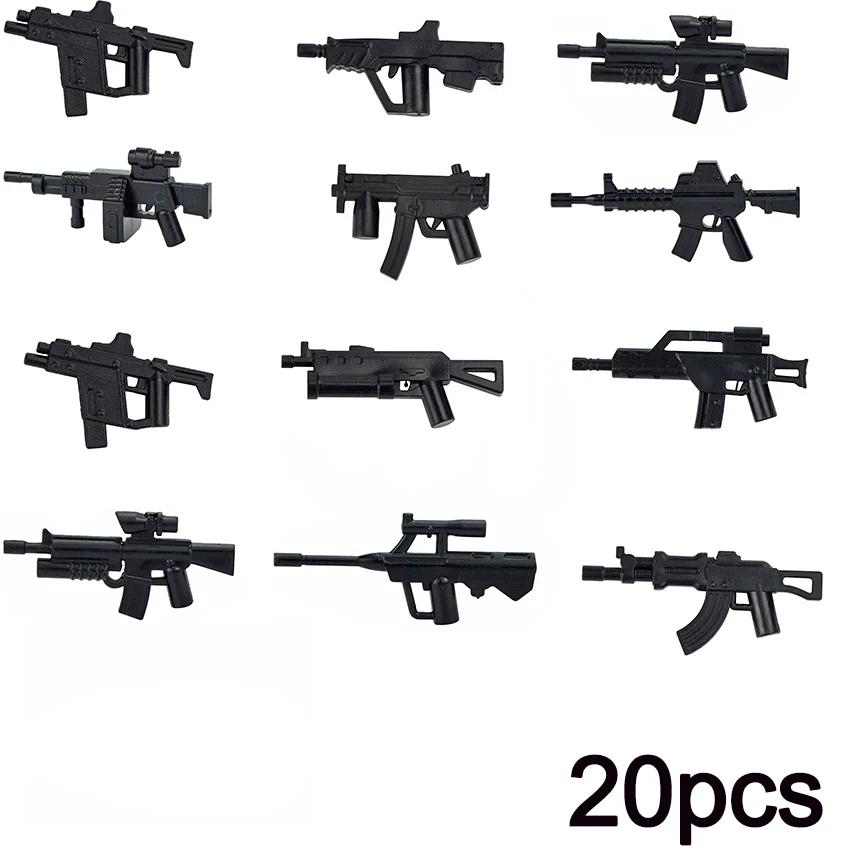 20pcs WW2 Military SWAT Guns Bricks Model Series Guns Assemble Educational MOC Army Building Blocks Soldier Militaries Kid Toys
