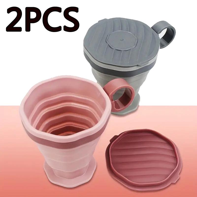 1Pcs Foldable Coffee Cup With Handle And Lid,Creative Portable Water Cup,Travel Camping Hiking Cycling Kitchen Accessories