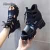 Fashion Women's Summer High Heel Sandals New Block Heel Buckle Casual Fish Mouth Breathable Hollow Heels Women's Shoes Zapatos De Mujer
