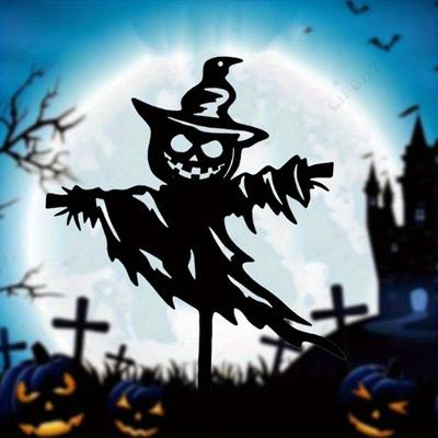 Statuietă metalică de sperietoare pentru grădină, decor exterior de Halloween