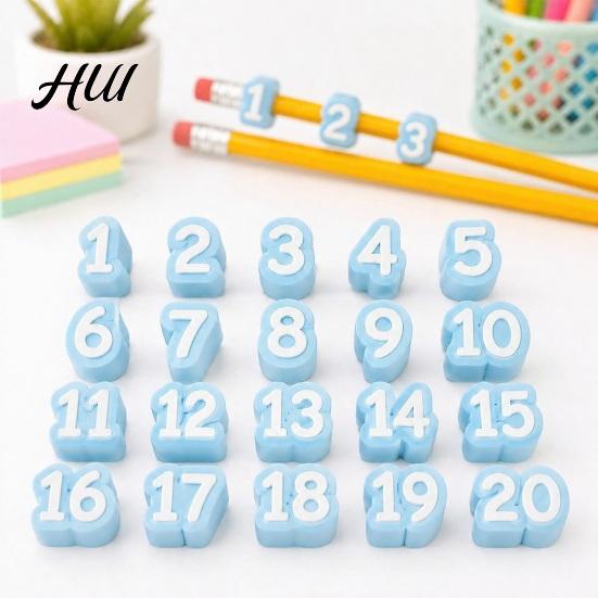Reusable Pencil Stubs 1-20 20 Pcs Numbered Toppers, Classroom Organization Labels Daily Tracking Supplies for Teachers, Markers Clip Charm Supply