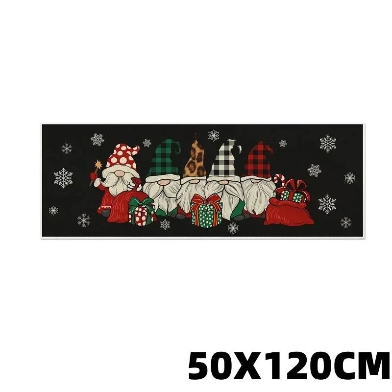 Christmas Floor Mat Funny Anti Slip Carpet for Kitchen Bedroom Living Room Kids Door Mats Holiday Party Home Rug Decor