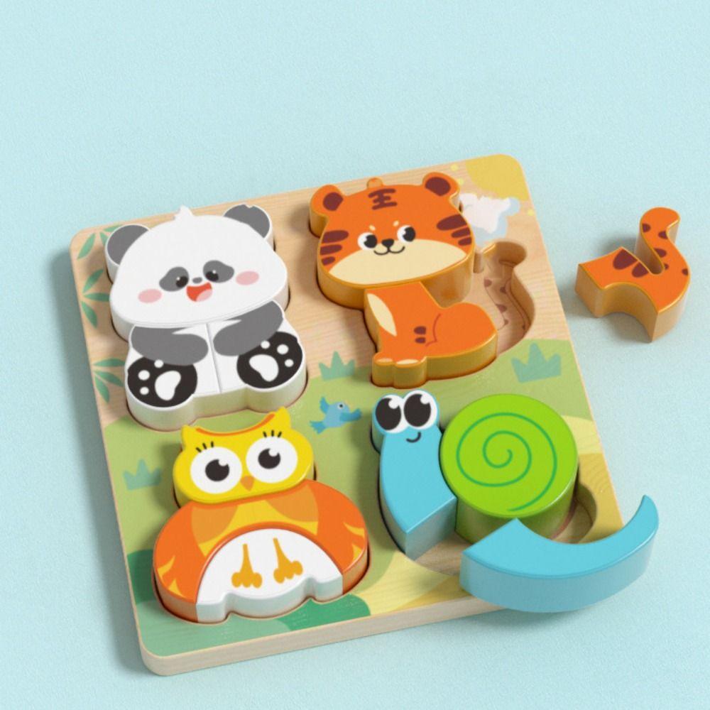 Character 3D Animal Puzzles Toys 4-in-1 Shape Matching Game  Parent Child