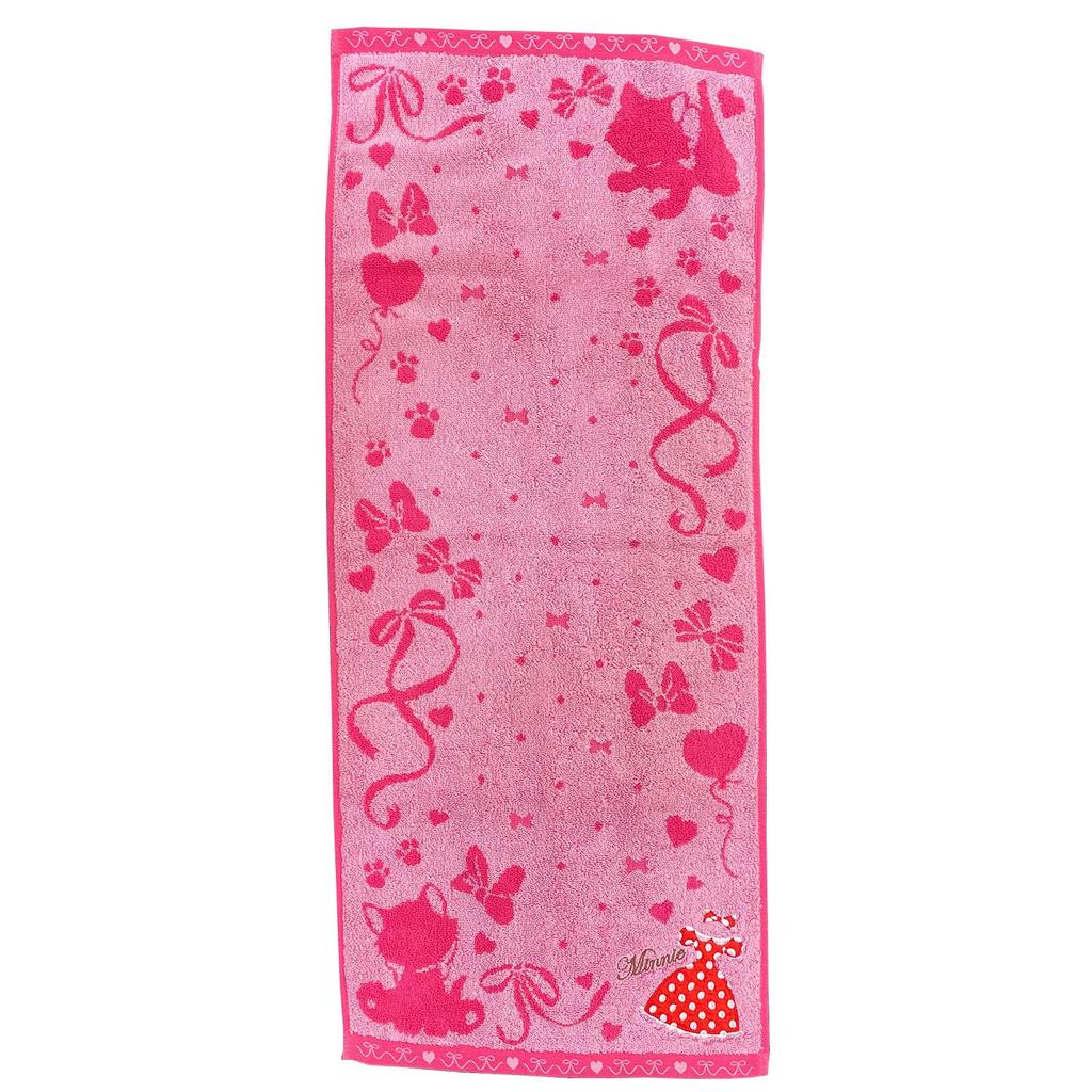 Marushin Disney Minnie Mouse Red Dress Embroidered Face Towel 34 x 80cm (Product Code 2006007900) Approx.
