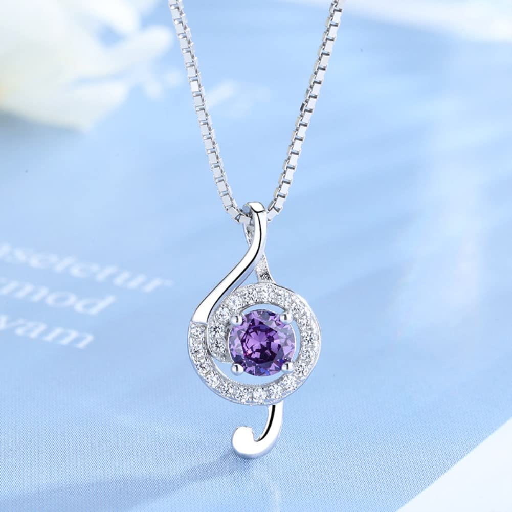 Accessories for Music Sterling Silver Jewelry [Rockyu] Women, Necklace, Pendant, Art, Stylish, Women, Anniversary, Gift, (White)
