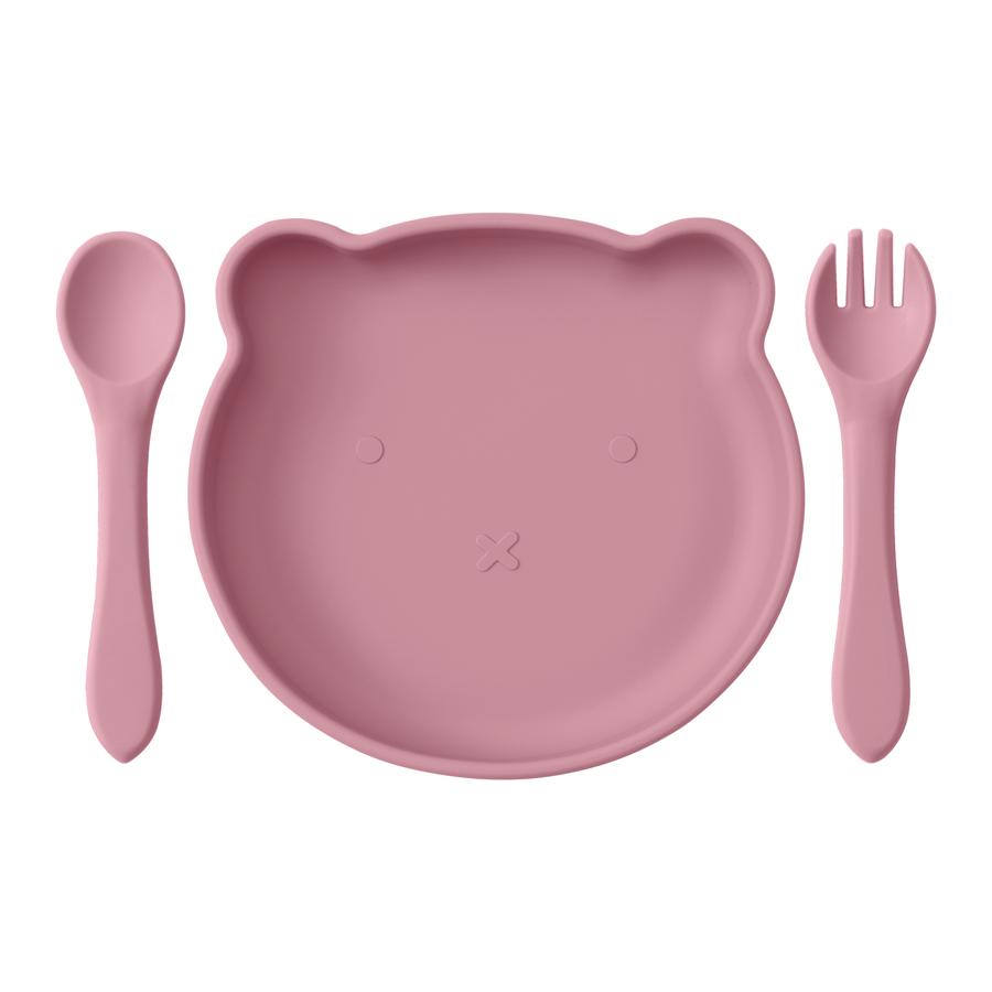 Wholesale Silicone Baby Feeding Set BPA Free Suction Dishes Plate Feeding Sucker Bowl Spoon Fork Children Tableware Baby Stuff