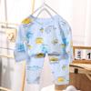 New Spring/Summer Cotton Baby Pajama Set - A-Grade Thin Cartoon Design for Boys & Girls (0-2 Years)