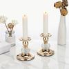 Multi Sets Crystal Metal Accent Candlestick Holders Vintage Brass Tabletop Candle Stand for Wedding Gift & Home Table Decoration