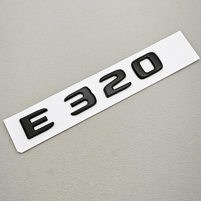 3D ABS Black Chrome Car Letters Logo E200 E220 E300 E320 E400 Emblem Rear Trunk Badge Decals For Mercedes Benz W213 W212 W211