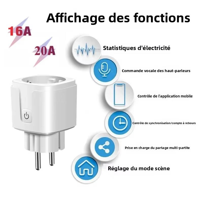 Tuya Zigbee Smart Plug EU 16A/20A Smart Socket With Power Monitor Timing Voice Control Works Whit Alexa Google Home Alice