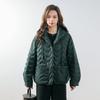 Feather winter new 90 white duck down solid color versatile fashion loose simple coat down jacket women
