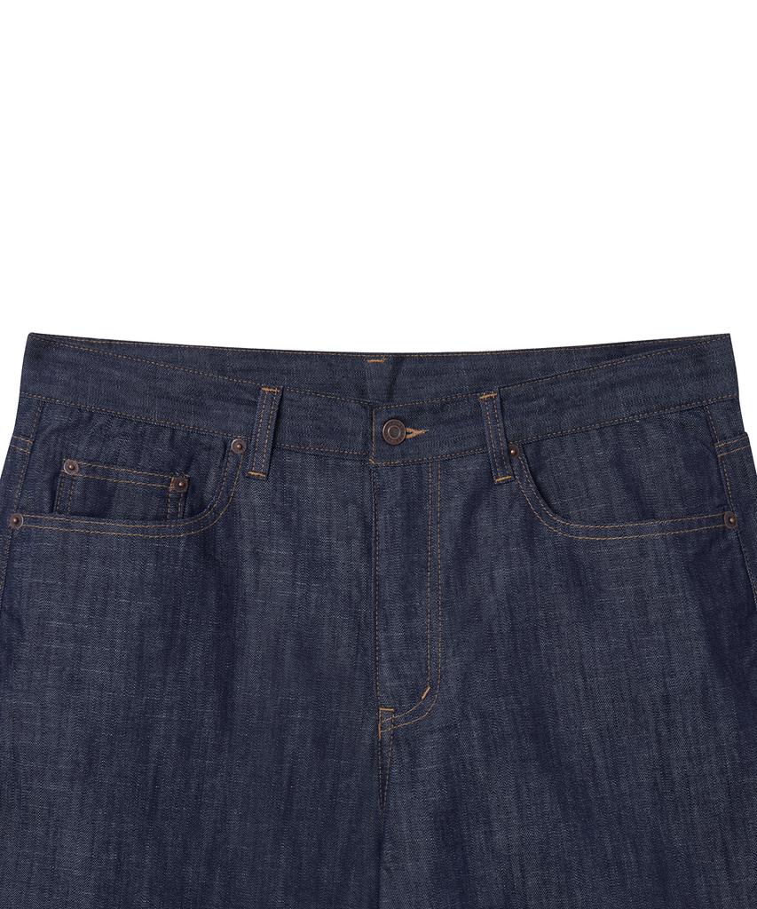 Lapper [Set][Summer][Non-Fade] Denim Work Shirt Long Sleeve Set-Up Ver.1 - Deep Blue
