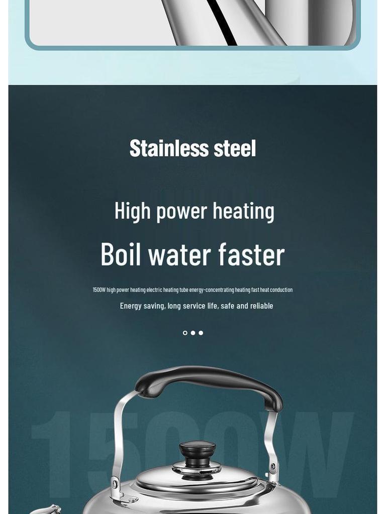 Large Capacity Stainless Steel Electric Kettle - Hot Water Boiler & Teapot for Home