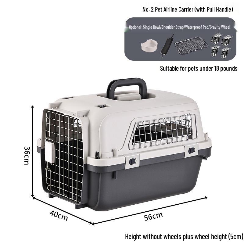 Pet Airline Carrier: Breathable, Convenient Cat & Dog Trolley Box