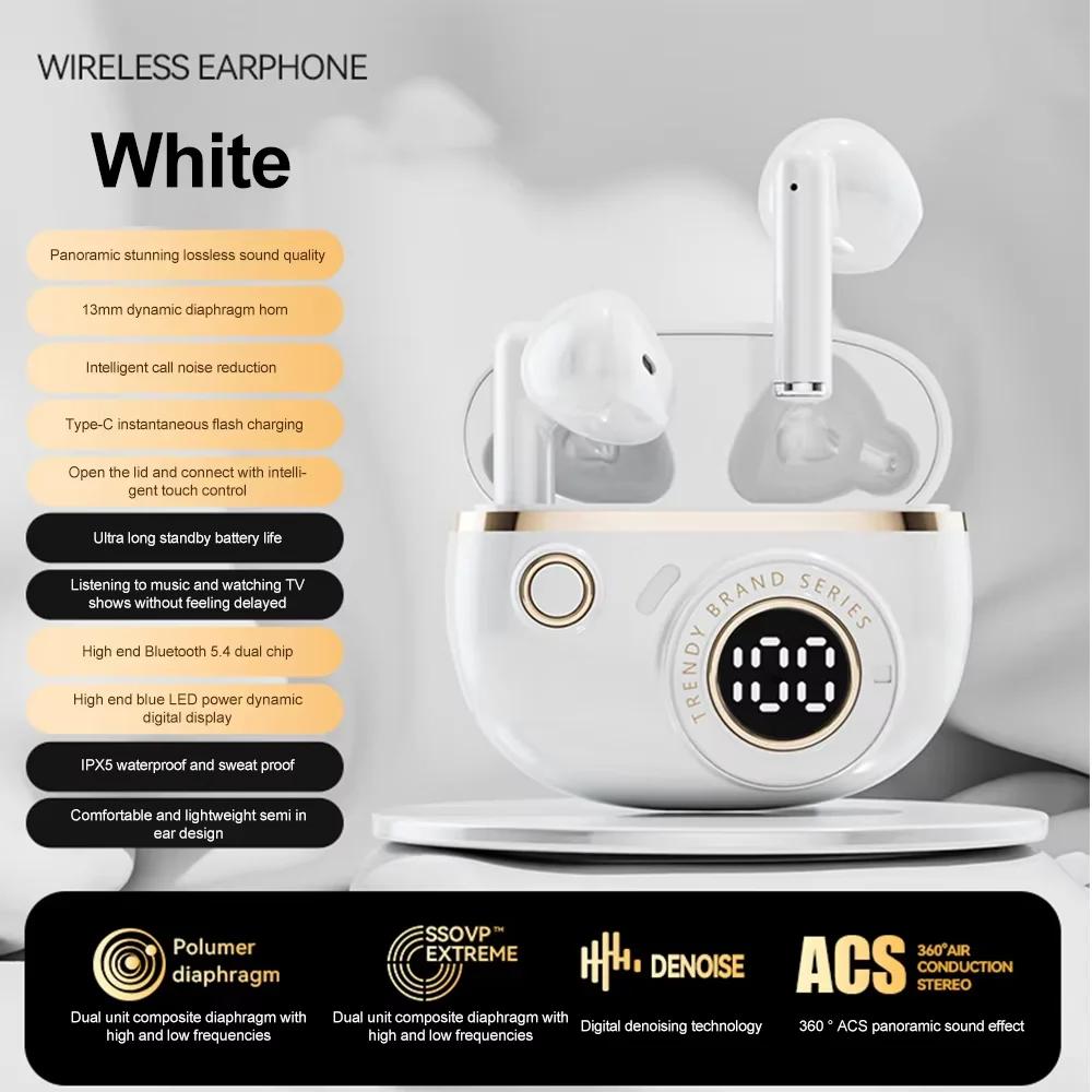 True Wireless Bluetooth Headset LED Display Noise Reduction Earphone Gaming In-ear Mini Emergency Power Bank Headset
