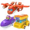 Newest 3pcs/set ABS Min Deformation Gogo Dino Action Figures Transformation Car Airplane Dinosaur Toys for Kids Gift