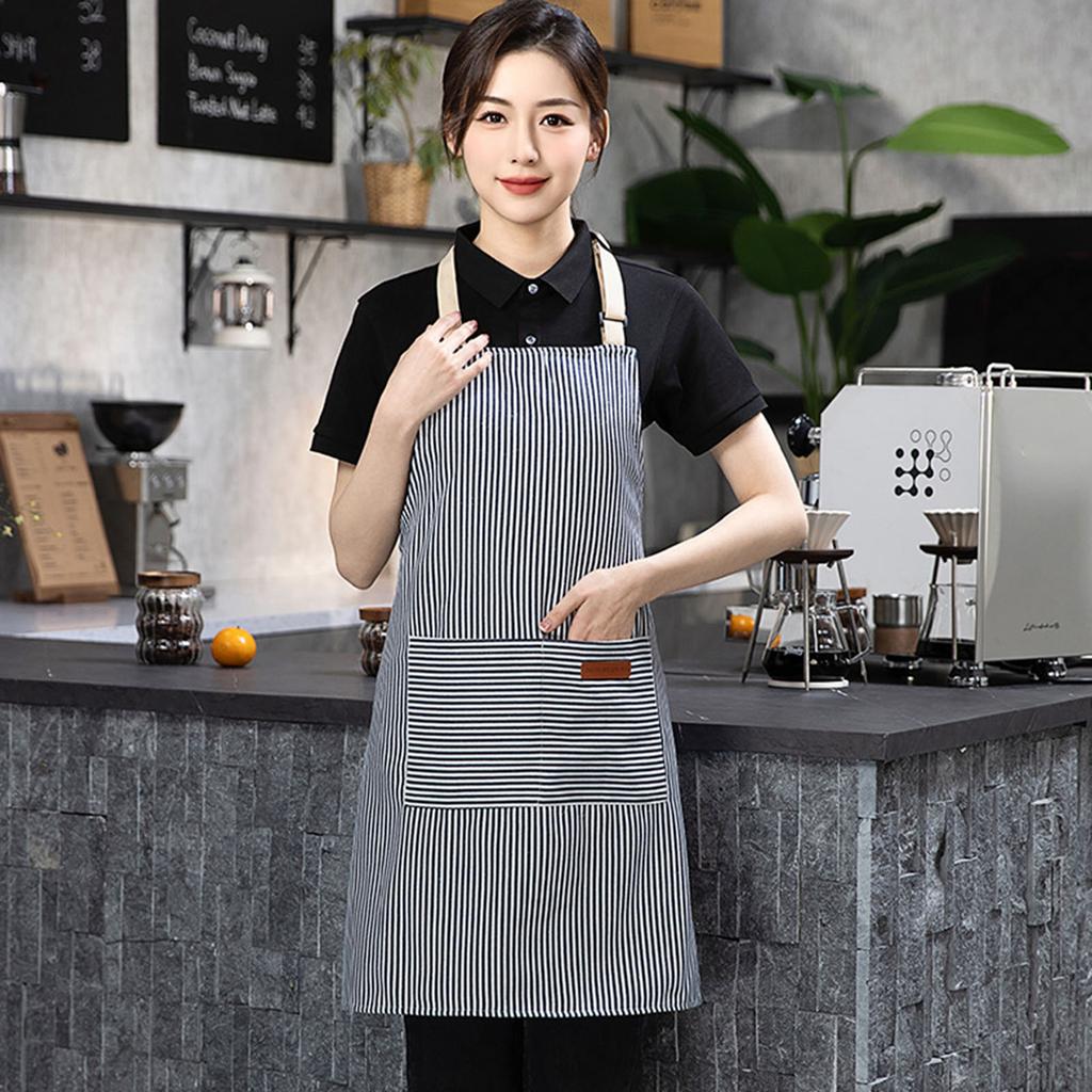 Striped Kitchen Apron With Adjustable Straps Stainproof Cooking Apron For Professional Chefs And Home Cooks Clean Work