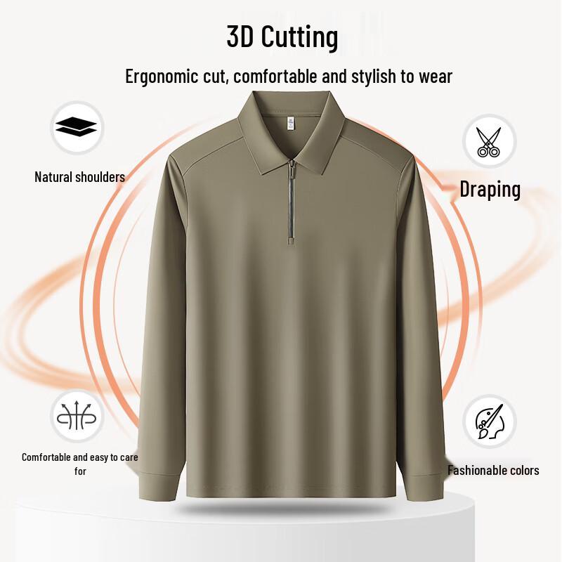 Yiliteng Men's Anti-Static Long Sleeve Polo Sweatshirt
