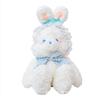 Plush Rabbit Bear Doll With Lace And Checkered Bow Decor For Girls Kids Birthday Gift And Sleep Support
