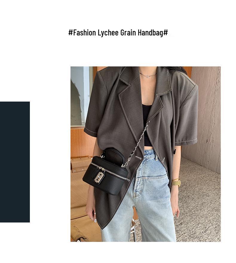 Damen Sommer Macaron Ovale Handtasche: Modische Schulter- & Umhängetasche mit Lychee-Muster