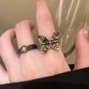 Y2K Demon Heart Zircon Opening Adjustable Rings For Women Vintage Personality Rings Party Jewelry Accessories Gifts