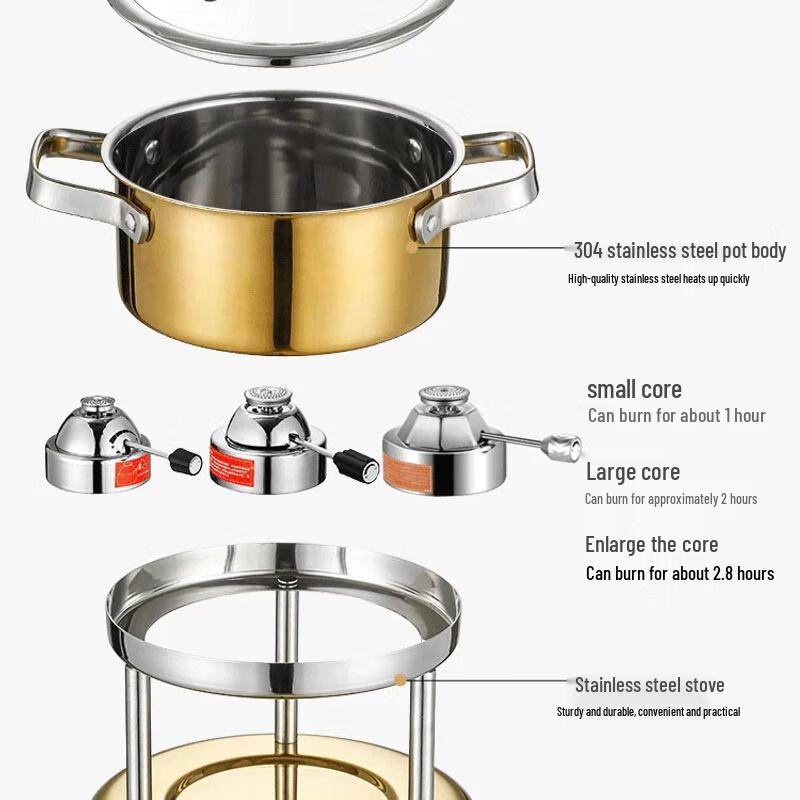 Jiakangming Portable 304 Stainless Steel Gas Hotpot