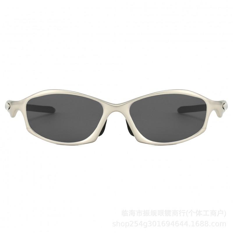 Unisex Oval Frame Polarized Sunglasses Punk Style Outdoor Fashion