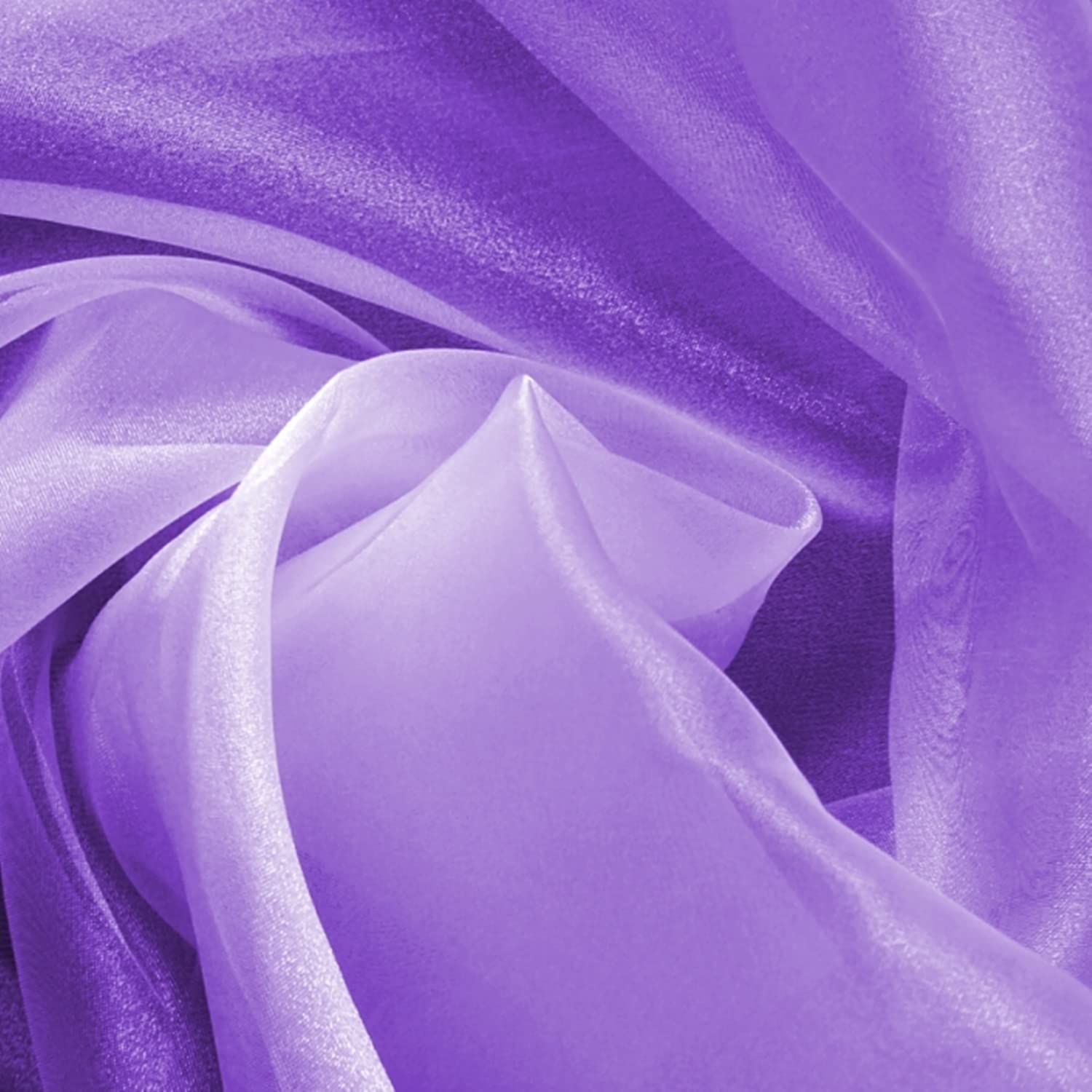 

moonfarm 19 Colors to Choose Organza 5m x 150cm Perfect for Solid Color Fabric From, High-Gloss Fabric, Wide, Crafts, (Purple)