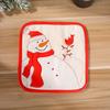 Grenzüberschreitendes Weihnachts-Schneemann-Tischset und Topfhandschuh-Set