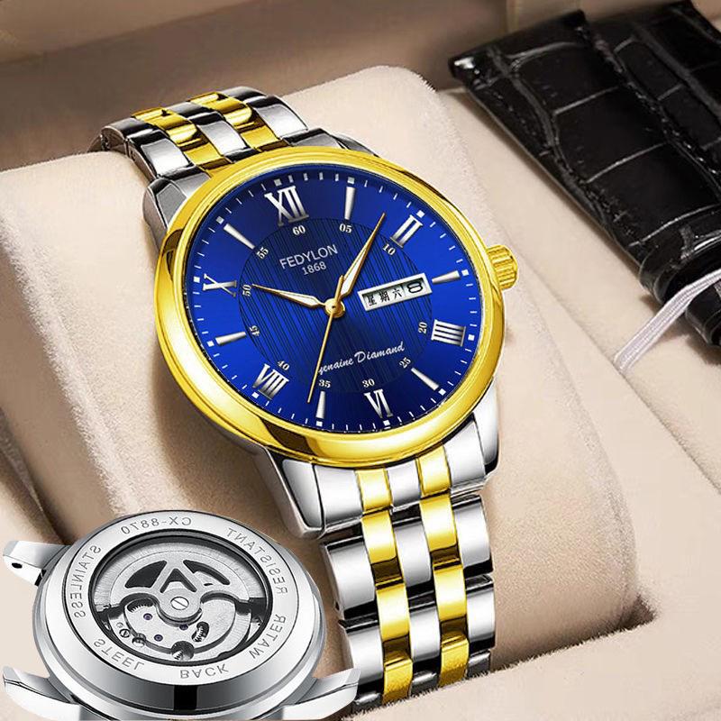 Ceasuri bărbătești cu adevărat Tourbillon, complet automat, nemecanic, calendar dublu, impermeabil, brand la modă, ceasuri bărbătești