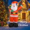 7.87FT Christmas Inflatable Toys Xmas Yard Lawn Party Decoration Santa Claus Gift Bag Home Supplies Ornaments with LED Light