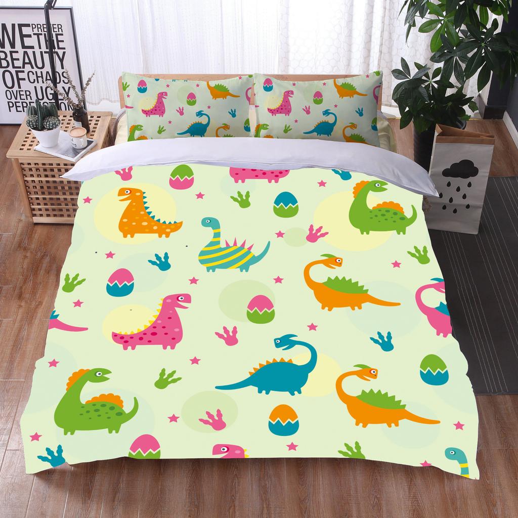 Soft Dinosaur Duvet Cover Boys Cartoon Bedding Set Twin/Queen/Full/King for Girls Microfiber Dino Comforter Cover Home Textile