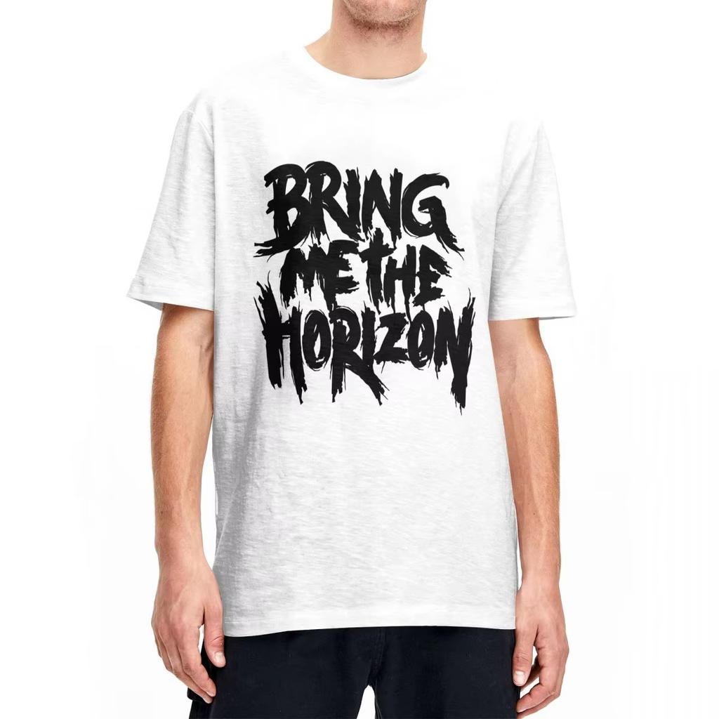 Bring My Horizon T-Shirt BMTH Musik T-Shirt Kurzarm Y2K Fun Top Sommer Baumwolle Rundhals Extra Large Harajuku