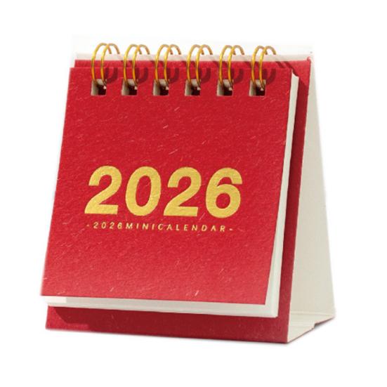 Mini Desk Calendar 2026 Standing Flip Small Desktop Calendar Jan.2026 to Dec 2026 12 Monthly Calendar with Twin-Wire Binding for Home Office School
