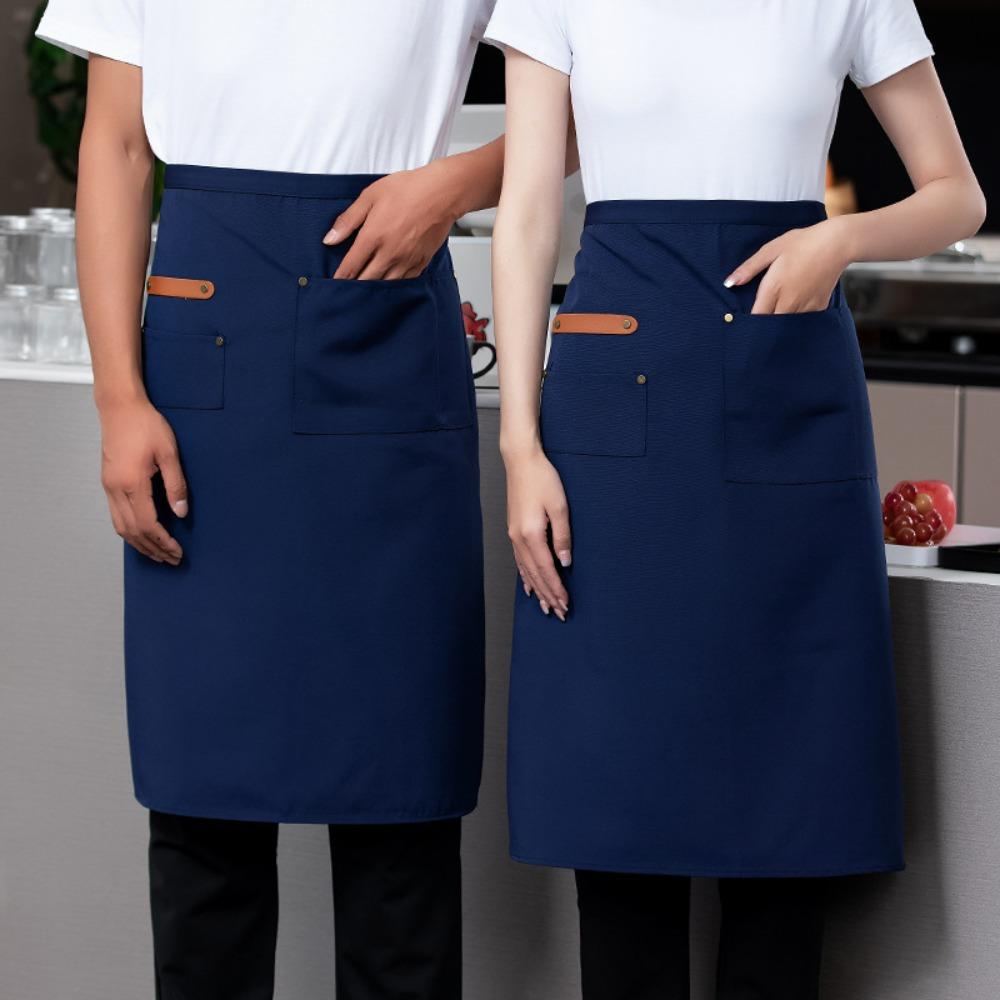 Multi-pocket Kitchen Apron Canvas Working Clothes New Waitress Apron  Restaurant Use
