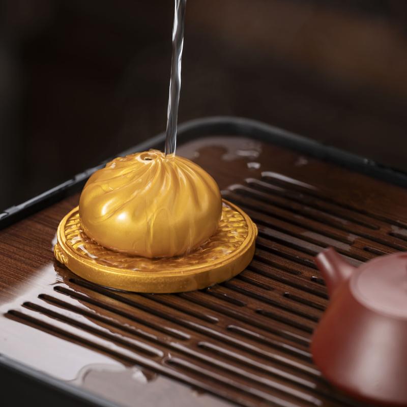Color-changing Small Steamed Buns Tea Pet Ornaments Creative Tea Tray Decorative Household Resin Handicrafts Teaware Accessories