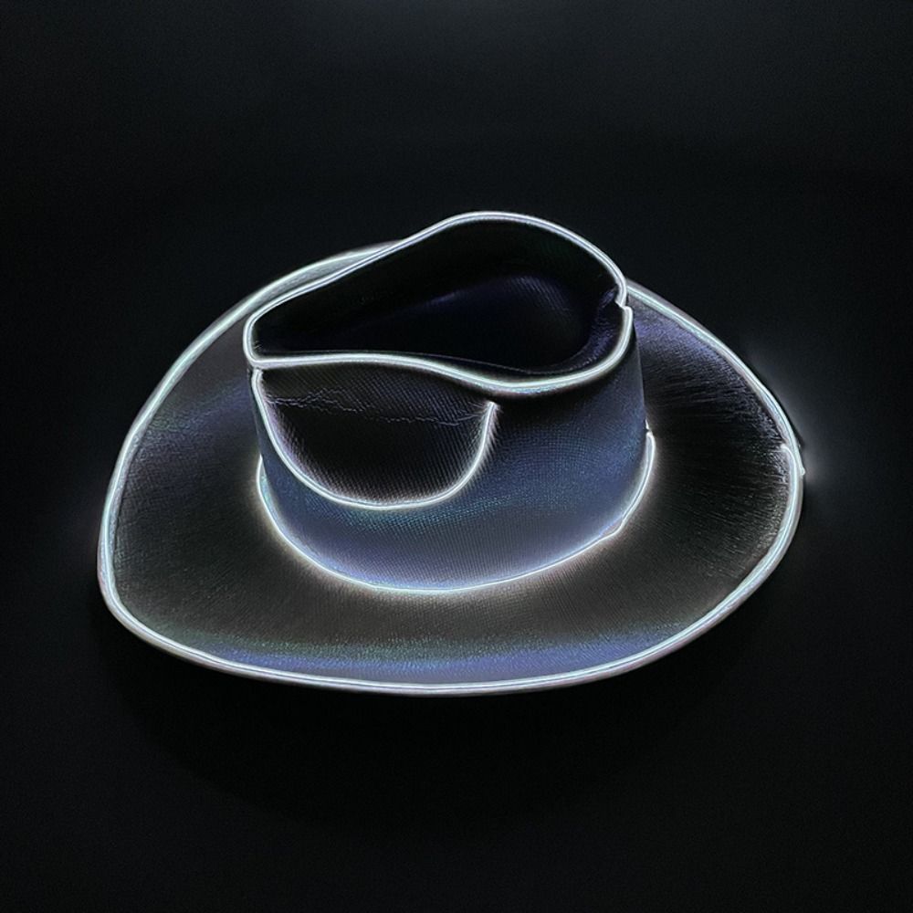 Pearlescent LED Luminous Cowboy Hat Cosplay Party Hats Western Cowboy Hat  Bachelorette Party