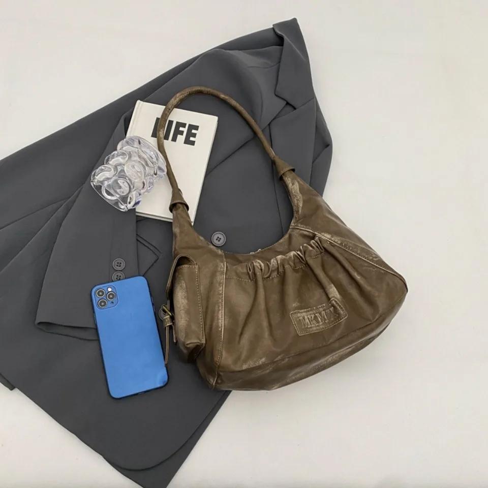Carrying Shoulder Bags for Women Pleated Design Large Capacity Retro Hobo Bag  Summer New Designer Handbags Luxury Hand Bag