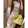 Lace Love Bow Short-sleeved Summer T-shirt Women's Slimming Short Top